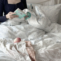 HKM-263251 Cotton Four-Piece Bedding Set with Heartbreaking Flower Design, Multiple Sizes Available