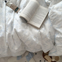 HKM-263251 Cotton Four-Piece Bedding Set with Heartbreaking Flower Design, Multiple Sizes Available