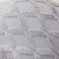 HKM-263315 Solid Color Rabbit Hair Quilted Pillow Cover - 45x45cm, Available in Khaki, Leather Powder, White, Gray