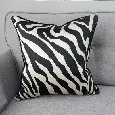 HKM-263379 Zebra Pattern Double-Sided Jacquard Cushion Pillow - 45x45cm, 50x50cm, 30x50cm