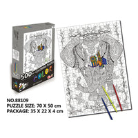 HKM-263827 500pcs Blank Jigsaw Puzzle for DIY Painting - Educational Toy for Ages 8+
