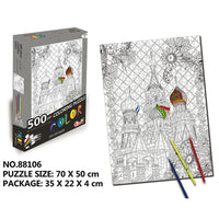 HKM-263827 500pcs Blank Jigsaw Puzzle for DIY Painting - Educational Toy for Ages 8+