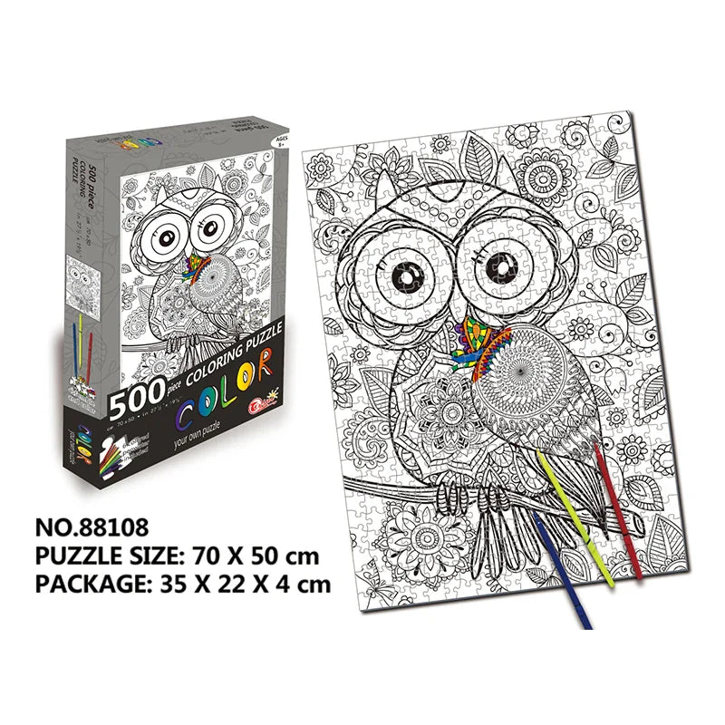 HKM-263827 500pcs Blank Jigsaw Puzzle for DIY Painting - Educational Toy for Ages 8+
