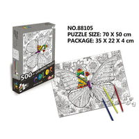 HKM-263827 500pcs Blank Jigsaw Puzzle for DIY Painting - Educational Toy for Ages 8+