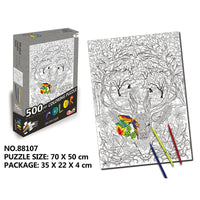 HKM-263827 500pcs Blank Jigsaw Puzzle for DIY Painting - Educational Toy for Ages 8+
