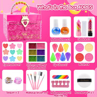 HKM-263891 Kids All-in-One DIY Bead Bracelet and Makeup Set for Ages 2 to 13, Plastic Cosmetics Toy