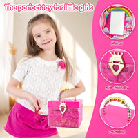 HKM-263891 Kids All-in-One DIY Bead Bracelet and Makeup Set for Ages 2 to 13, Plastic Cosmetics Toy