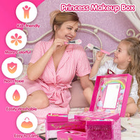 HKM-263891 Kids All-in-One DIY Bead Bracelet and Makeup Set for Ages 2 to 13, Plastic Cosmetics Toy