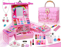 HKM-263891 Kids All-in-One DIY Bead Bracelet and Makeup Set for Ages 2 to 13, Plastic Cosmetics Toy