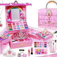 HKM-263891 Kids All-in-One DIY Bead Bracelet and Makeup Set for Ages 2 to 13, Plastic Cosmetics Toy