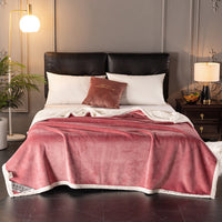 HKM-264019 Double Coral Fleece Blanket - Thick, Soft Polyester Material for Comfort and Warmth