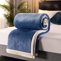 HKM-264019 Double Coral Fleece Blanket - Thick, Soft Polyester Material for Comfort and Warmth