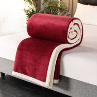 HKM-264019 Double Coral Fleece Blanket - Thick, Soft Polyester Material for Comfort and Warmth