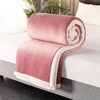 HKM-264019 Double Coral Fleece Blanket - Thick, Soft Polyester Material for Comfort and Warmth