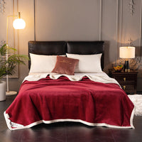 HKM-264019 Double Coral Fleece Blanket - Thick, Soft Polyester Material for Comfort and Warmth