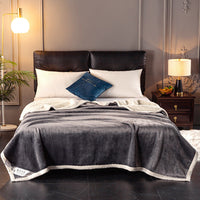 HKM-264019 Double Coral Fleece Blanket - Thick, Soft Polyester Material for Comfort and Warmth