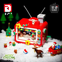 HKM-264083 Christmas TV Train Building Block Set for Kids - Educational Construction Toy for Ages 0-14+