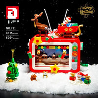 HKM-264083 Christmas TV Train Building Block Set for Kids - Educational Construction Toy for Ages 0-14+