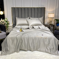 HKM-264083 Washed and Embroidered Ice Silk Quilt Four-Piece Set in Multiple Colors