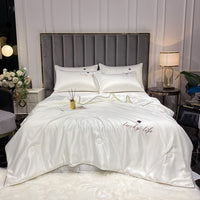 HKM-264083 Washed and Embroidered Ice Silk Quilt Four-Piece Set in Multiple Colors
