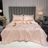 HKM-264083 Washed and Embroidered Ice Silk Quilt Four-Piece Set in Multiple Colors