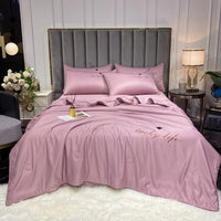 HKM-264083 Washed and Embroidered Ice Silk Quilt Four-Piece Set in Multiple Colors