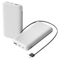 HKM-264275 10000mAh Portable Power Bank with Dual USB-C and LT Cable for Fast Charging All Smartphones and Tablets