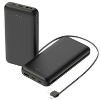 HKM-264275 10000mAh Portable Power Bank with Dual USB-C and LT Cable for Fast Charging All Smartphones and Tablets