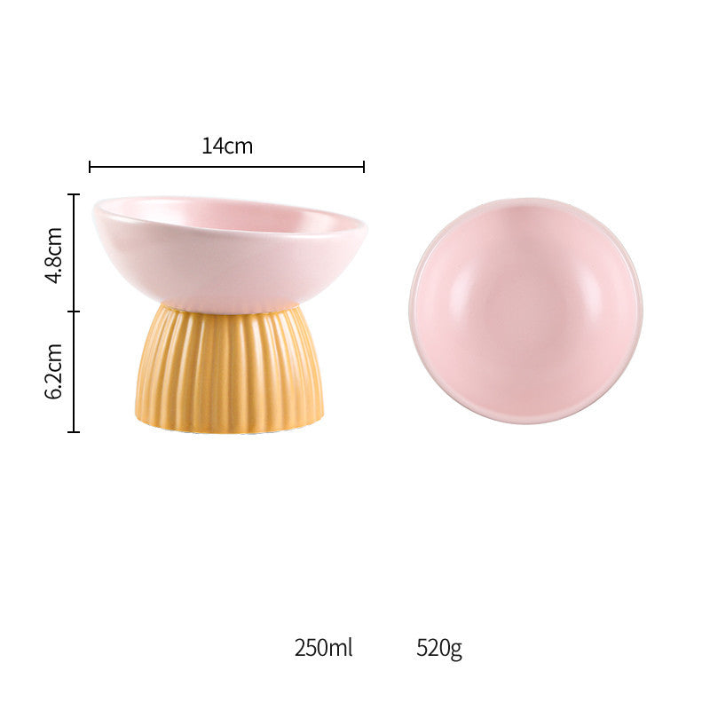 HKM-264275 Cervical Protection Ceramic Pet Bowl Collection in Various Shapes and Colors