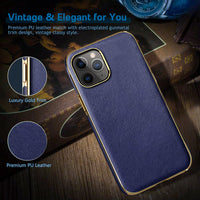 HKM-264339 Electroplating Protective Case for iPhone 12 Pro Mini - Soft PU Leather with Full Body Protection