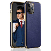 HKM-264339 Electroplating Protective Case for iPhone 12 Pro Mini - Soft PU Leather with Full Body Protection