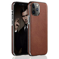 HKM-264339 Electroplating Protective Case for iPhone 12 Pro Mini - Soft PU Leather with Full Body Protection