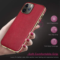 HKM-264339 Electroplating Protective Case for iPhone 12 Pro Mini - Soft PU Leather with Full Body Protection