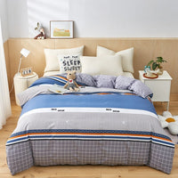 HKM-264403 Cotton Quilt Cover Set for Students - Single & Double Sizes, Modern Designs with Cute Patterns