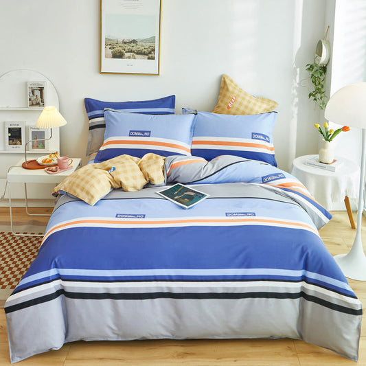 HKM-264403 Cotton Quilt Cover Set for Students - Single & Double Sizes, Modern Designs with Cute Patterns