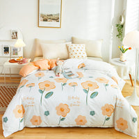 HKM-264403 Cotton Quilt Cover Set for Students - Single & Double Sizes, Modern Designs with Cute Patterns