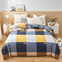 HKM-264403 Cotton Quilt Cover Set for Students - Single & Double Sizes, Modern Designs with Cute Patterns