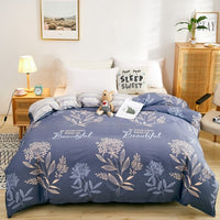 HKM-264403 Cotton Quilt Cover Set for Students - Single & Double Sizes, Modern Designs with Cute Patterns
