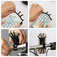 HKM-264467 Universal Bicycle Phone Stand - 360° Rotation, Flexible Silicone & ABS Material, Compatible with Bicycles, Motorcycles, and Scooters