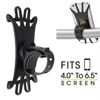 HKM-264467 Universal Bicycle Phone Stand - 360° Rotation, Flexible Silicone & ABS Material, Compatible with Bicycles, Motorcycles, and Scooters