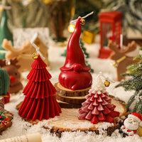 HKM-264531 Spiral Aromatherapy Candle in White, Christmas Red, and Christmas Green for Home and Desktop Decoration