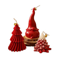 HKM-264531 Spiral Aromatherapy Candle in White, Christmas Red, and Christmas Green for Home and Desktop Decoration