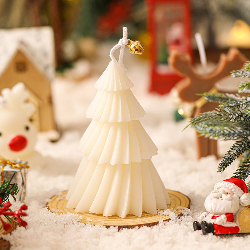 HKM-264531 Spiral Aromatherapy Candle in White, Christmas Red, and Christmas Green for Home and Desktop Decoration