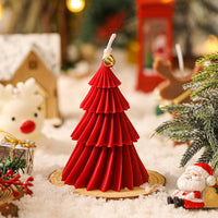 HKM-264531 Spiral Aromatherapy Candle in White, Christmas Red, and Christmas Green for Home and Desktop Decoration
