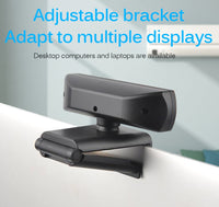 HKM-264595 USB Camera with 2 Million CMOS Pixels, 1920x1080 Resolution, Automatic Focus, and Built-in Microphone