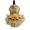 HKM-264851 Elegant Dog Wedding Dress in Black, Gray, or Gold - Sizes XS to XL, Made from Polyester