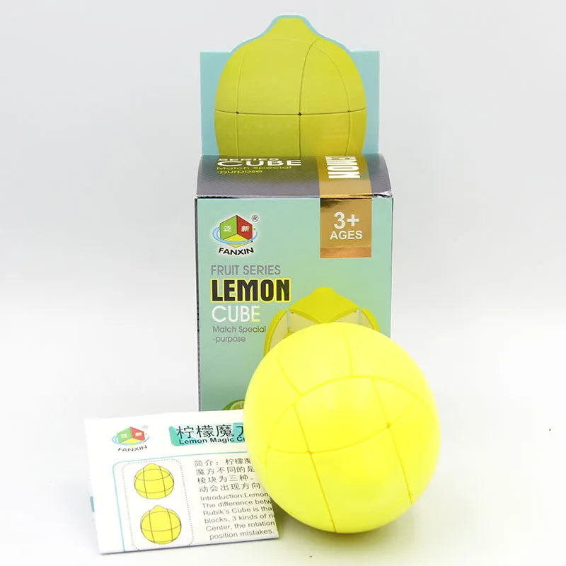 HKM-264979 3x3 Lemon Magic Cube - Educational Anti-Stress Simulation Toy for Kids and Adults