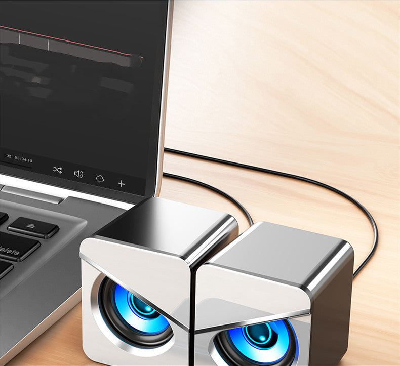HKM-265107 USB Mini Speakers with Subwoofer for Desktop and Notebook | Independent Volume Control and Cool Lighting Options