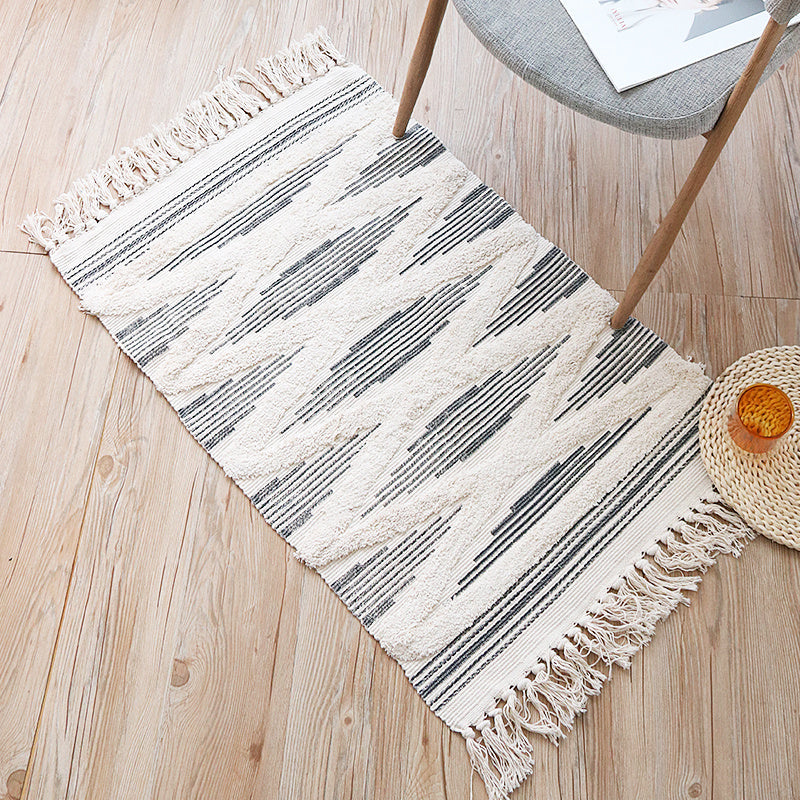 HKM-265299 Cotton Front Cushion for Indoor Use - 60x90cm, Machine Washable, Non-Slip Design