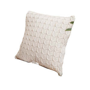 HKM-265619 Vintage European Style Knitted Beige Cushion Cover, 45x45cm, Acrylic Wool